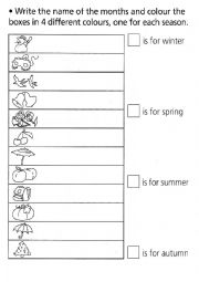 English Worksheet: months and seasons