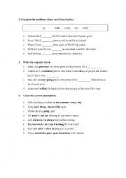 English Worksheet: Present simple vs present continuous exercises