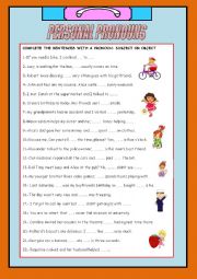 English Worksheet: PERSONAL PRONOUNS