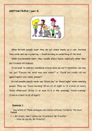 English Worksheet: Meeting people ( part 2)