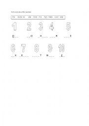 English Worksheet: Numbers worksheet
