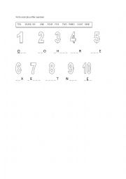 Numbers worksheet