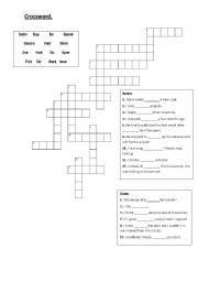 English Worksheet: crossword ing/infinitive