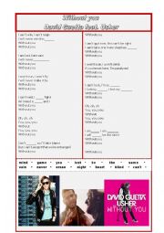 English Worksheet: David Guetta feat Usher - Without you