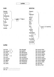 English Worksheet: DATES