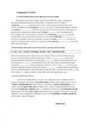 English Worksheet: language review