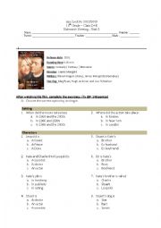 Kate and Leopold - film Worksheet