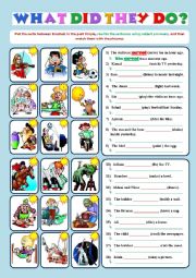 English Worksheet: Past simple and subject pronouns