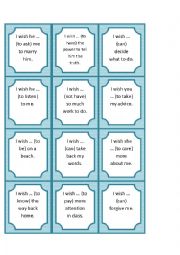 English Worksheet: wish + past simple