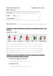 English Worksheet:  GRAMMAR BE IN THESIMPLE PRESENT ALL FORMS QUIZ