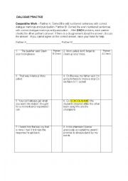 English Worksheet: Dialogue Cooperative Task