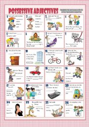 English Worksheet: Possessive Adjectives