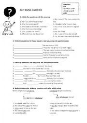 English Worksheet: Past Simple questions