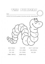 English Worksheet: Painting for learning to count