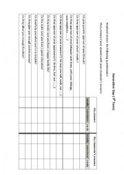 English Worksheet: Questionnaire about the generation gap
