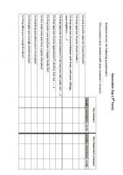 English Worksheet: Questionnaire about the generation gap