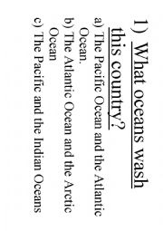 English Worksheet: A multiple choice test about USA