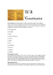 English Worksheet: U.S. Constitution