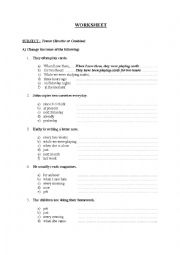 English Worksheet: tenses