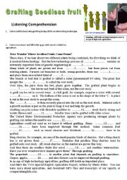 English Worksheet: Grafting seedless fruit (listening)