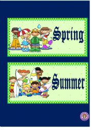 English Worksheet: SEASONS  - FLASH CARDS