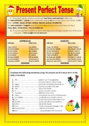 English Worksheet: Present Perfect Tense