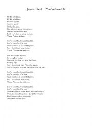 English Worksheet: YOU ARE BEAUTIFUL - JAMES BLUNT