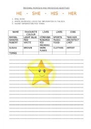 English Worksheet: PERSONAL PRONOUNS AND POSSESSIVE ADJECTIVES