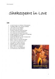 English Worksheet: Shakespeare in Love