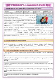 English Worksheet: TOP PRIORITY: LEARNING ENGLISH