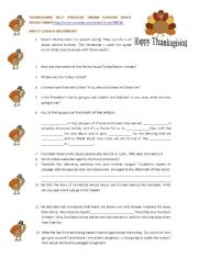 English Worksheet: THANKSGIVING 2012: OBAMA PARDONS WHITE HOUSE TURKEY