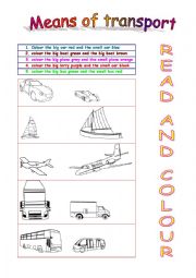 English Worksheet: Read and colour