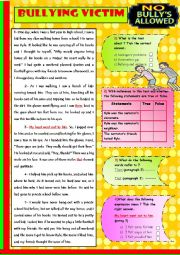 English Worksheet: A Bullying Victim