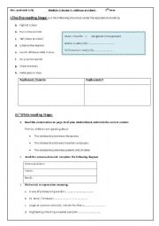 English Worksheet: violence at school