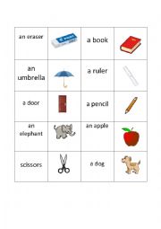 English Worksheet: Memory game