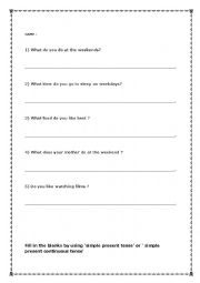 English Worksheet: 5th grade