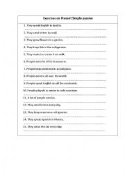 English Worksheet: Present Simple passive