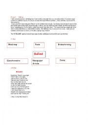 English Worksheet: project about bulling