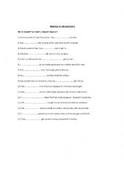 English Worksheet: Modals of obligation