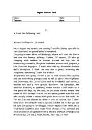 English Worksheet: English Written Test