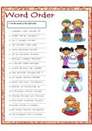 English Worksheet: Word Order