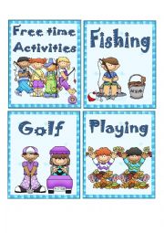 English Worksheet: FREE TIME ACTIVITIES 1 - FLASH CARDS