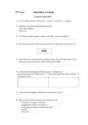 English Worksheet: catch the fire 