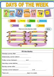 English Worksheet: Days of the week