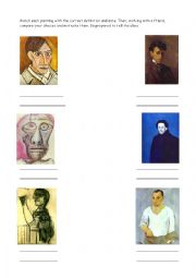 English Worksheet: Picassos self-portraits