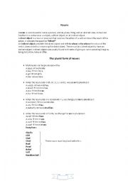 English Worksheet: Plural of nouns: regular and irregular nouns