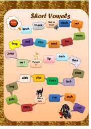 Phonics. Short Vowels. Board Game