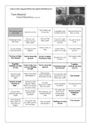 English Worksheet: Turn around - Cornor Maynard