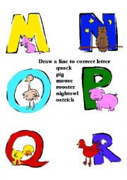 English Worksheet: Animal Alphabet part 2