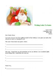 English Worksheet: Writing letter to Santa